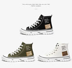 Women Men High Top Sneakers  Fashion Breathable Comfortable Sport Korean Classic Vulcanized Casual Canvas Platform Shoes