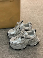 Dad sneakers for women, new spring and summer 2025 models, thick soles, height-increasing, mesh breathable, sports casual shoes