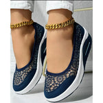 2025 Casual Contrast Lace Slip-on Sneakers Women Spring Autumn Round Toe Sports Running Shoes Femme Going Out Korean Style