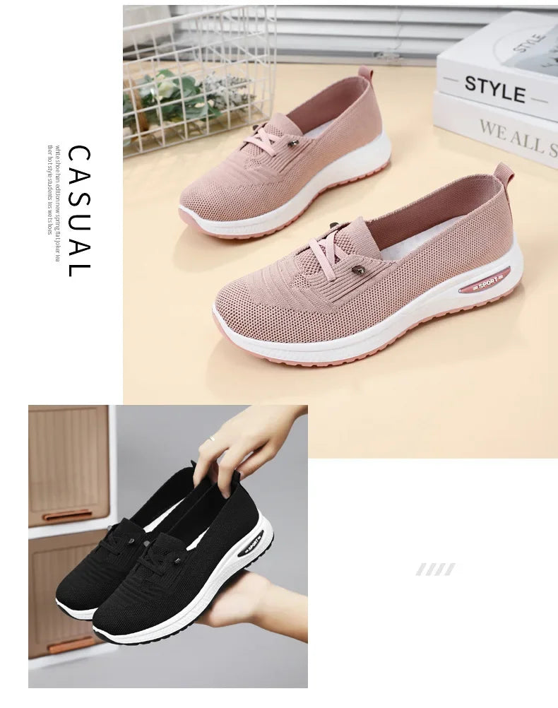Women's Shoes 2025 Casual Sneakers Breathable Chunky Sole Pink Free Shipping
