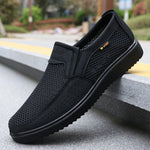 Men's Breathable Slip-On Casual Shoes - Lightweight Low-Top Walking Sneakers for Outdoor, Fishing, Park and Exercise, Brown Mesh Fabric, Rubber Sole, Plaid for All Seasons, Outdoor Shoes | Low-Top Shoes | Fabric Upper