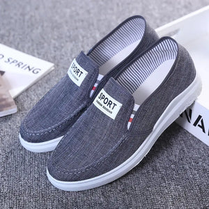 2025 Men Casual Shoes Slip on Canvas Fashion Sneakers Breathable Summer Walking Loafers Non Slip Comfortable Youth Skate Flats