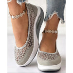 2025 Casual Contrast Lace Slip-on Sneakers Women Spring Autumn Round Toe Sports Running Shoes Femme Going Out Korean Style