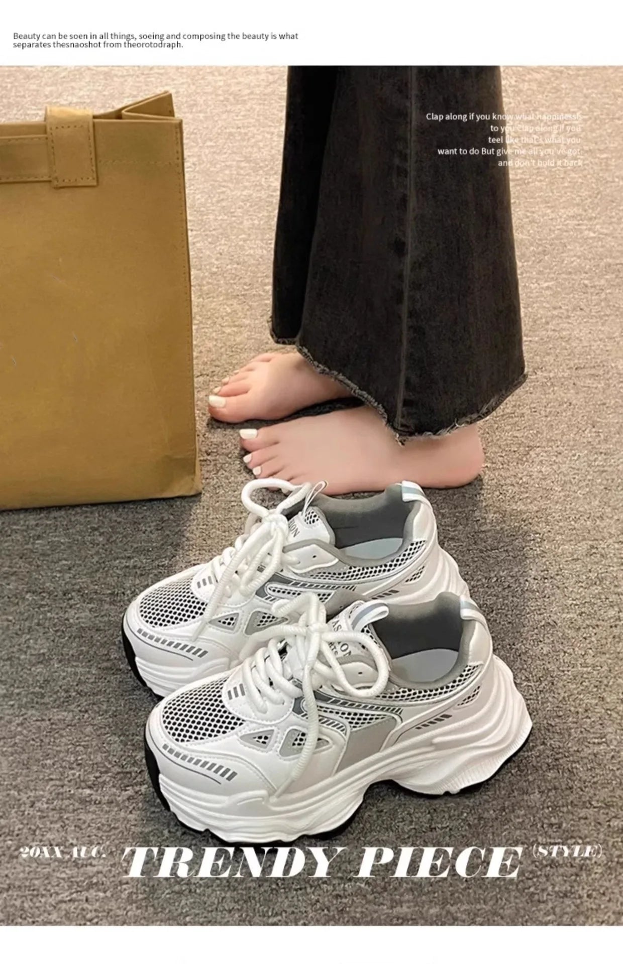Dad sneakers for women, new spring and summer 2025 models, thick soles, height-increasing, mesh breathable, sports casual shoes
