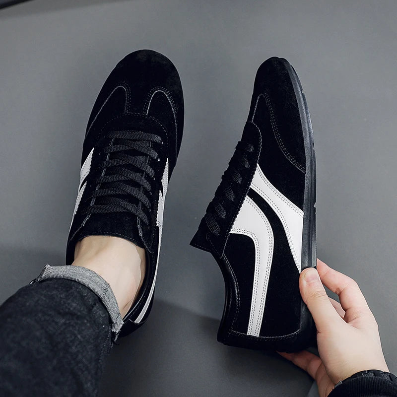 Fashion Men's Casual Sneakers Comfortable Non-slip Male Walking Running Shoes Breathable Lightweight Slip-on Suede Casual Shoes