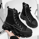 Classics Men's Shoes 2025 Fashion High Top Canvas Sneakers Platform Casual Shoes Man Lace-up Flats Men Non-slip Vulcanize Shoes
