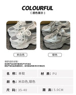 Dad sneakers for women, new spring and summer 2025 models, thick soles, height-increasing, mesh breathable, sports casual shoes