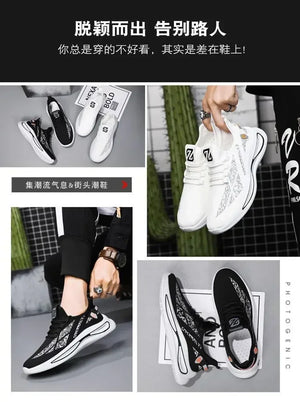 Mens Casual Sneakers Slip on Breathable Shoes  Athletic Outdoor Sport Running Shoes Comfortable Walking Training Tennis Shoes