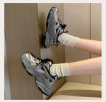 Dad sneakers for women, new spring and summer 2025 models, thick soles, height-increasing, mesh breathable, sports casual shoes
