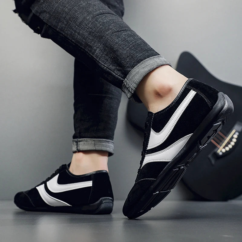 Fashion Men's Casual Sneakers Comfortable Non-slip Male Walking Running Shoes Breathable Lightweight Slip-on Suede Casual Shoes