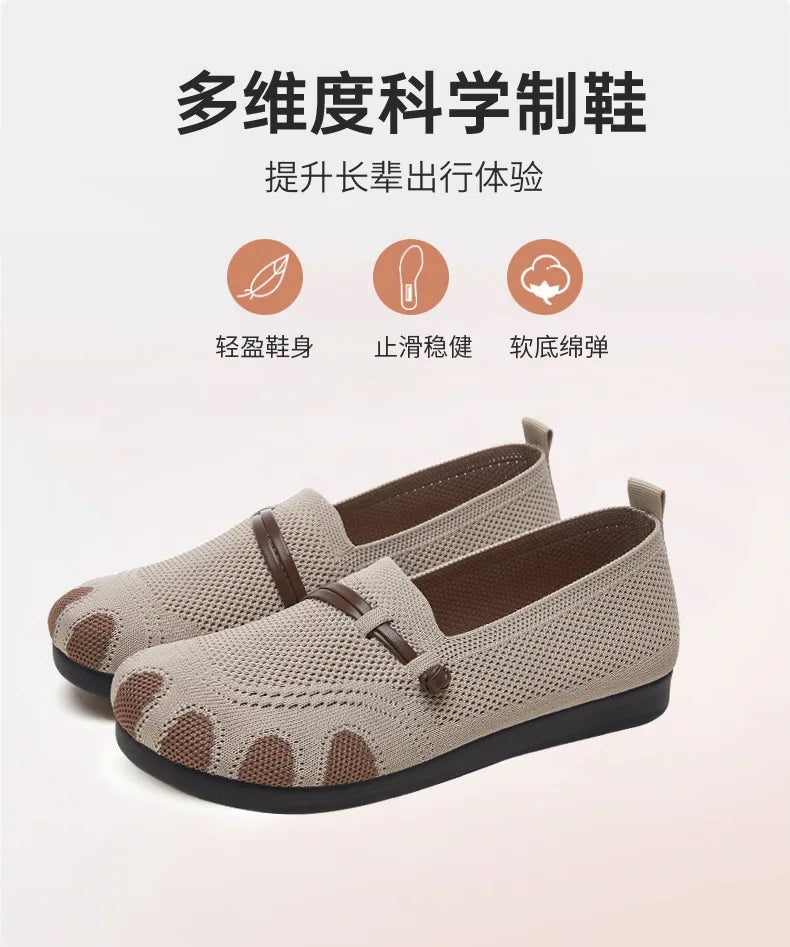 2025 Slip-On Casual Shoes for Women Soft Sole Spring New Style Walking Flats Ladies Leisure Comfortable Shoes Mom Sneakers