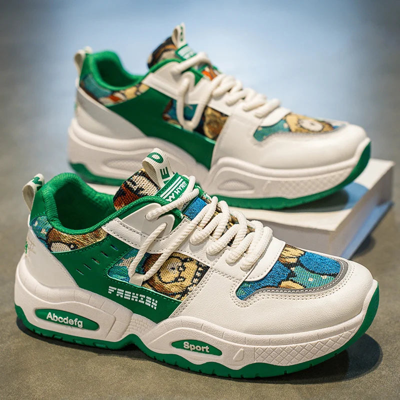 Mens Sneakers Thick Sole Anti Skid Wear-resistant 2025New Men's Casual Spring Shoes Breathable Man Footwear Fashion Comfortable