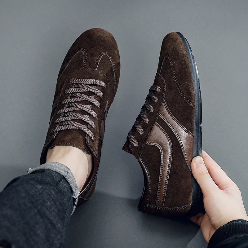 Fashion Men's Casual Sneakers Comfortable Non-slip Male Walking Running Shoes Breathable Lightweight Slip-on Suede Casual Shoes