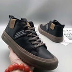 High-Top Men's Leather oes Comfortable Breathable Spor Casual Sneakers Mid-Top Board oes Trendy Brand High Sensation