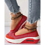 2025 Casual Contrast Lace Slip-on Sneakers Women Spring Autumn Round Toe Sports Running Shoes Femme Going Out Korean Style