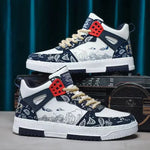 Classic White High Tops - Men's Casual Sneakers, Versatile Summer Shoes Free Shipping Breathable Height Increasing Massage