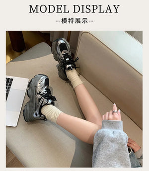 Dad sneakers for women, new spring and summer 2025 models, thick soles, height-increasing, mesh breathable, sports casual shoes