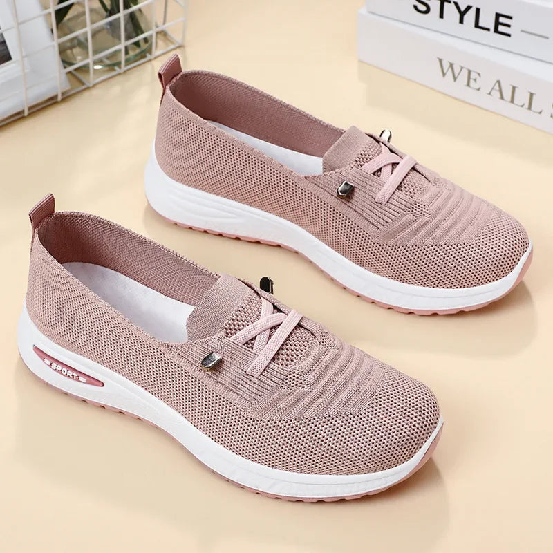 Women's Shoes 2025 Casual Sneakers Breathable Chunky Sole Pink Free Shipping