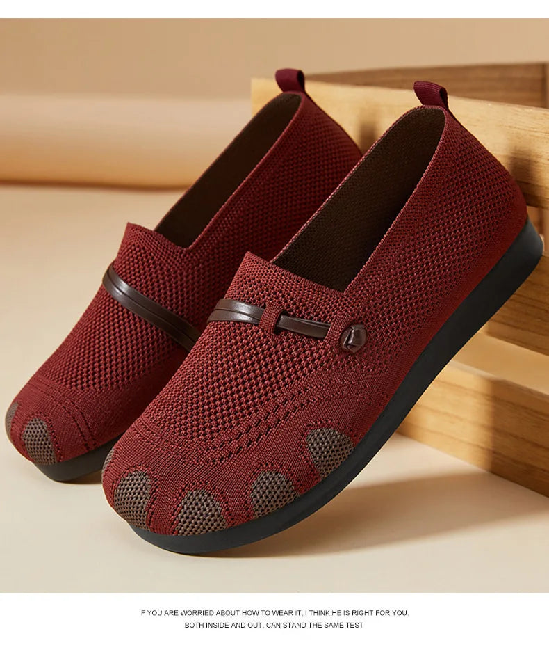 2025 Slip-On Casual Shoes for Women Soft Sole Spring New Style Walking Flats Ladies Leisure Comfortable Shoes Mom Sneakers