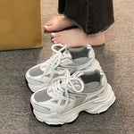 Dad sneakers for women, new spring and summer 2025 models, thick soles, height-increasing, mesh breathable, sports casual shoes