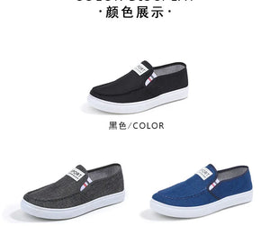 2025 Men Casual Shoes Slip on Canvas Fashion Sneakers Breathable Summer Walking Loafers Non Slip Comfortable Youth Skate Flats