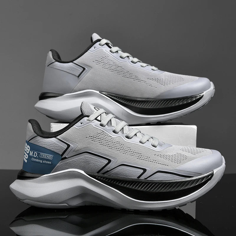 Designed Sneakers Shoes For Men Casual Sports Running Shoes Comfortable Breathable Light Shock Absorption Outsole Walking White
